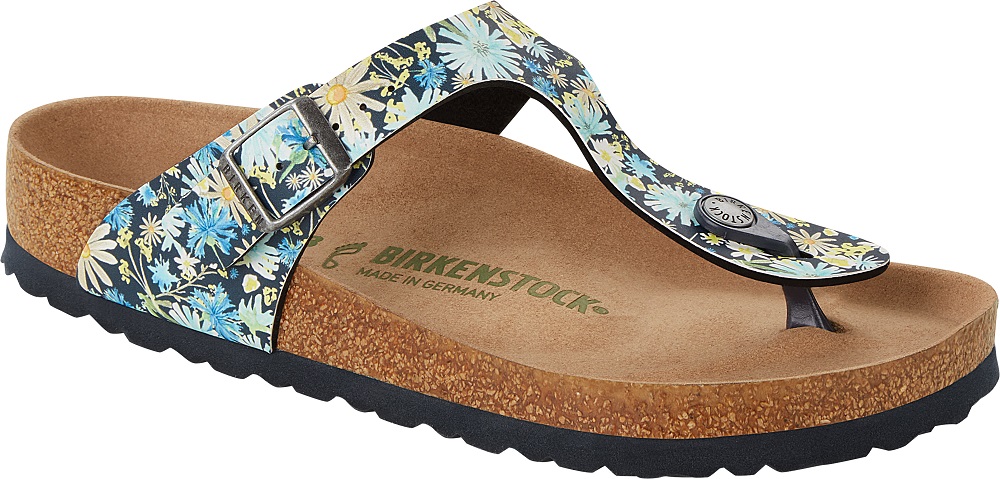Birkenstock Ladies Gizeh Vegan Floral Birko-Flor Footbed Sandals