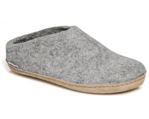 SLIPPER LEATHER SOLE GREY