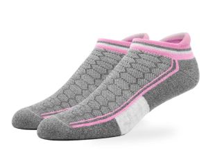 SILVER ANKLE SOCK PINK SM