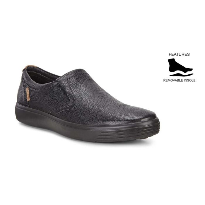 Men's ECCO Soft 7 Slip On Shoe in Black