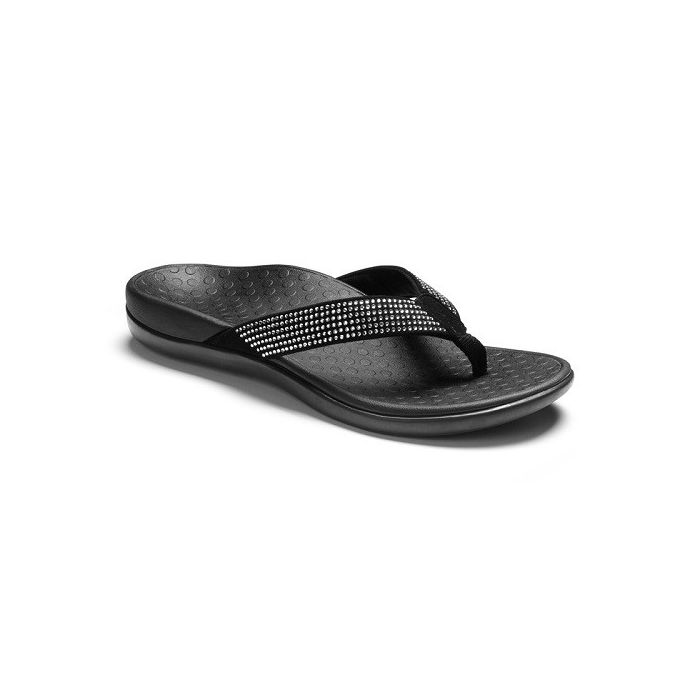 black rhinestone flip flops